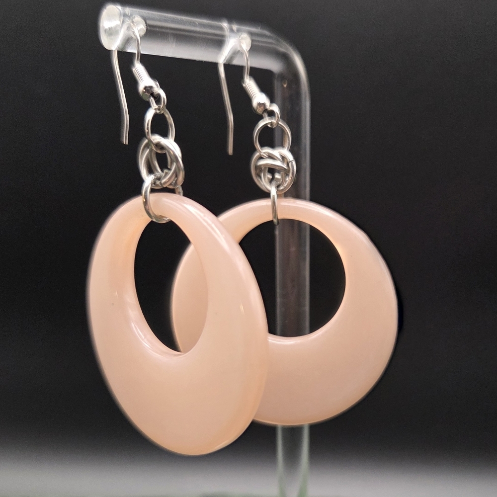 Elegant Pink Hoop Earrings